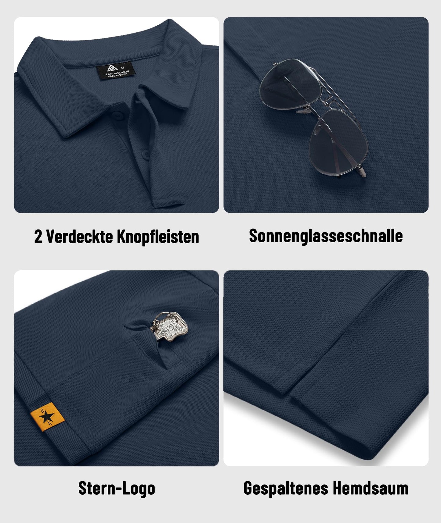 ZITY Pack of 5 Polo Shirts Men's Short Sleeve Quick-Drying Breathable T-Shirt Men Summer Polo Shirt Sports Shirt Regular Fit Golf Polo Shirts for Men