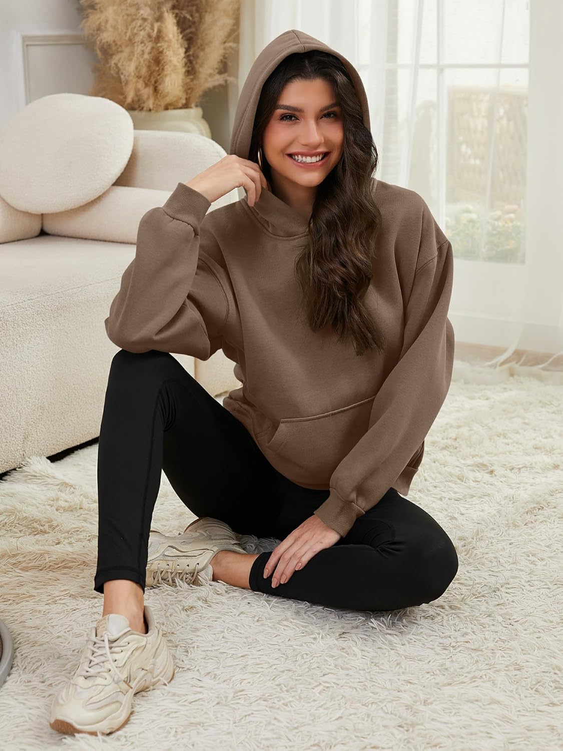 Tincini Hoodie Women's Oversize Pullover Winter Long Sleeve Fleece Hoodie Lined Jumper Sweatshirt with Hoodie Casual Hoodie with Hood