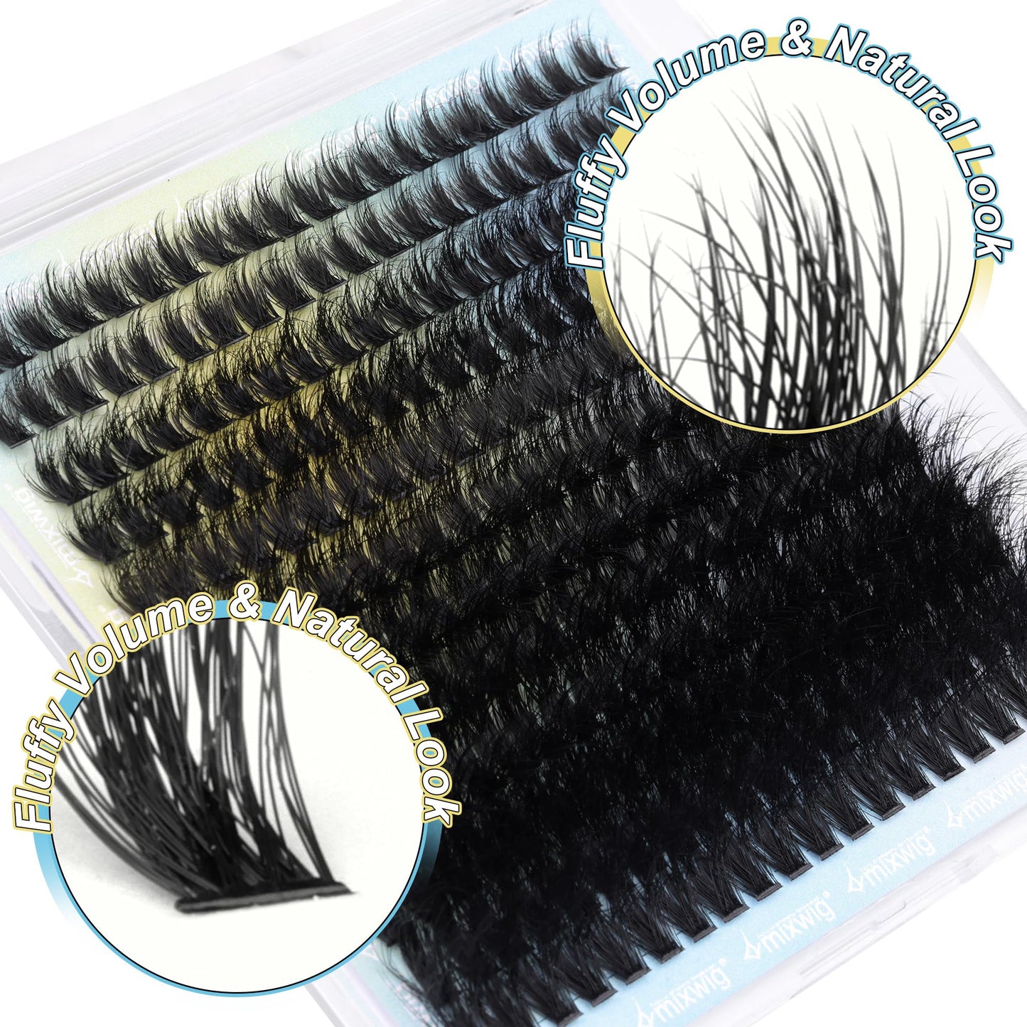 Wimpern Extensions Set Künstliche Wimpern Natürliche DIY Wimpernverlängerung Cluster Wimpern 16MM Individuelle Lashes Kit 40D Nerz Wimpern Fluffy mit Lash Bond und Seal Lash Tweezers