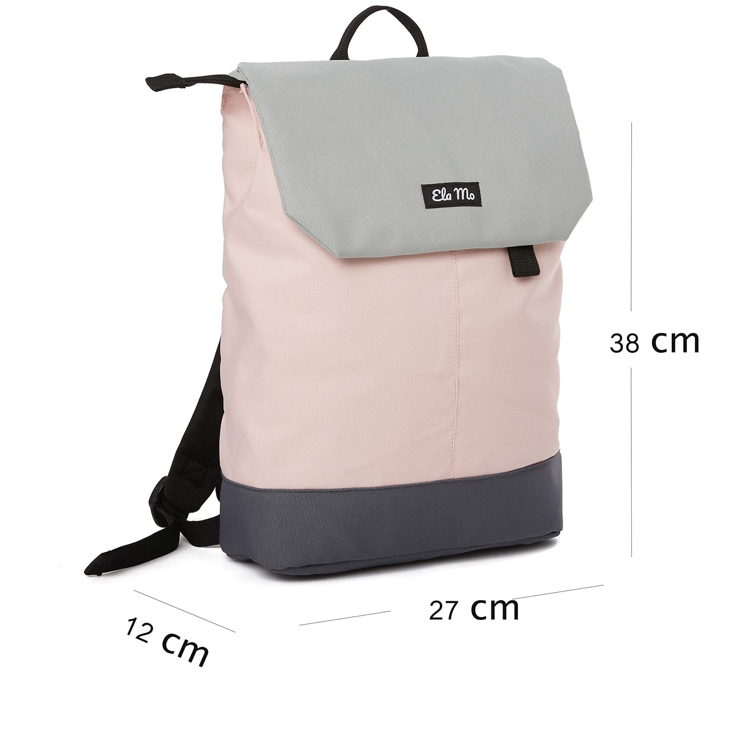 Ela Mo Rucksack Damen - Daypack schön u. durchdacht - Laptop Rucksäcke für Frauen - Anti Diebstahl Tasche für Schule, Uni, Business (Salmon)