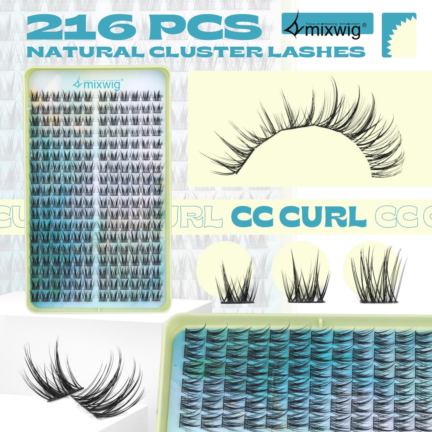 Wimpern Extensions Set Künstliche Wimpern Natürliche DIY Wimpernverlängerung Cluster Wimpern 16MM Individuelle Lashes Kit 40D Nerz Wimpern Fluffy mit Lash Bond und Seal Lash Tweezers