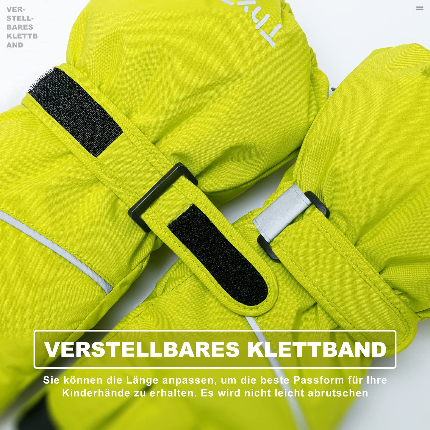 ThxToms Children's Ski Gloves, Winter Ski Gloves, -15°C, Windproof, Waterproof, Warm, Oxford Palm, Thickened for Cold Weather, Outdoor Sports, Snowboarding, Skiing, for Boys and Girls