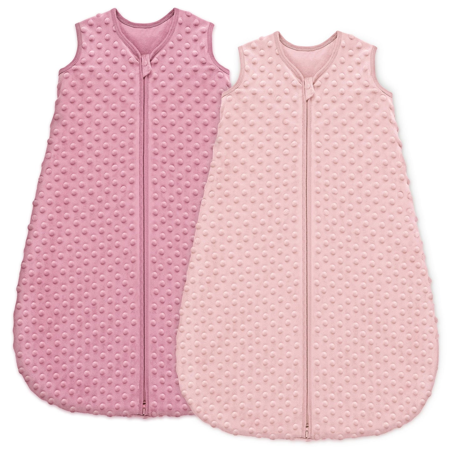 Unnivoll Schlafsack Baby 1.5 Tog Babyschlafsack 0-6 Monate 2er Pack Schlafsack Winter Herbst 67 cm für Jungen Mädchen Neugeborene Kaffee