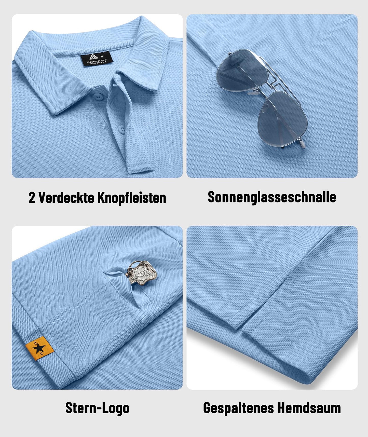 ZITY Pack of 5 Polo Shirts Men's Short Sleeve Quick-Drying Breathable T-Shirt Men Summer Polo Shirt Sports Shirt Regular Fit Golf Polo Shirts for Men