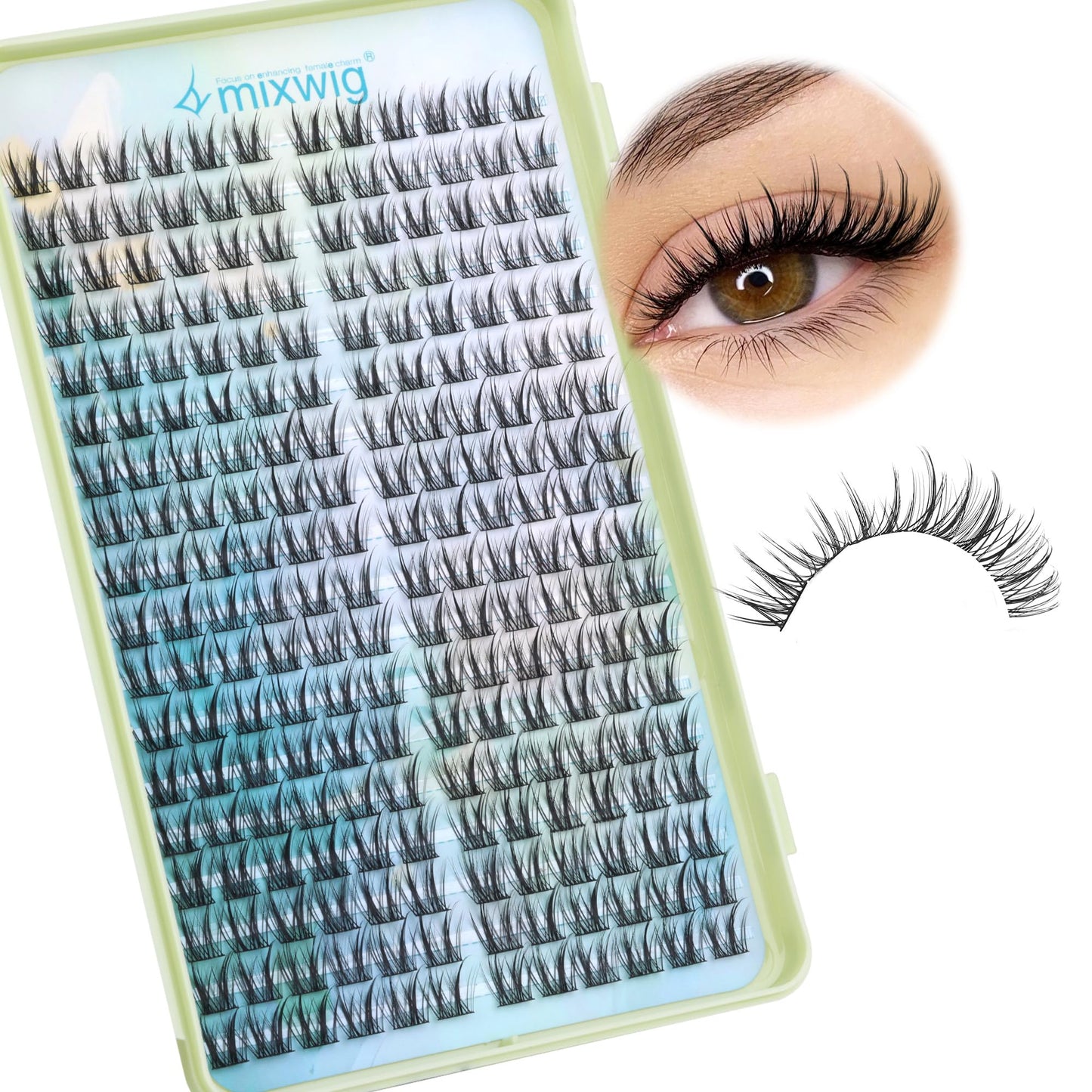 Wimpern Extensions Set Künstliche Wimpern Natürliche DIY Wimpernverlängerung Cluster Wimpern 16MM Individuelle Lashes Kit 40D Nerz Wimpern Fluffy mit Lash Bond und Seal Lash Tweezers