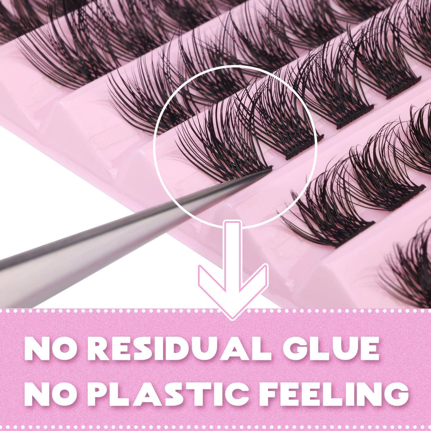 Wimpern Extensions Set Künstliche Wimpern Natürliche DIY Wimpernverlängerung Cluster Wimpern 16MM Individuelle Lashes Kit 40D Nerz Wimpern Fluffy mit Lash Bond und Seal Lash Tweezers