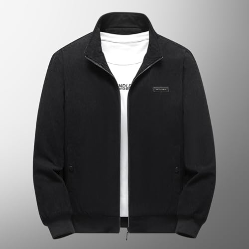 Winter Jacket Men's Sherpa Jacket Zip Teddy Fur Lined Winter Without Hood Sherpa Corduroy Jacket Outdoor Jacket Cuddly Jacket Stand-Up Collar Fleece Jacket with Pockets