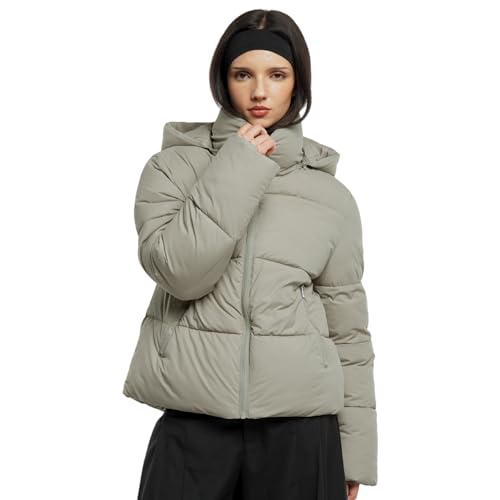 PUFFIT Damen Winter Jake mit Kapuze Warmer Wasserdicht Winterjacke Steppmantel Female Jacken