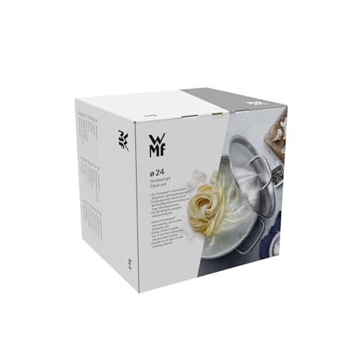 WMF Provence Plus 5-Piece Induction Saucepan Set, Uncoated Cooking Pot Set with Glass Lid, Suitable for All Types of Cookers, Induction Pots Set, without Scale, Polished Cromargan Stainless Steel