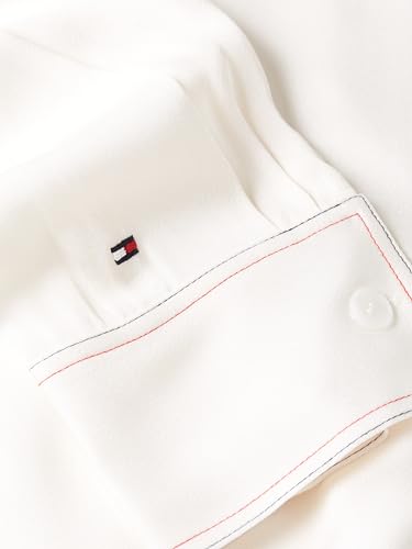 Tommy Hilfiger Damen Bluse Stitch Blouse V-Ausschnitt