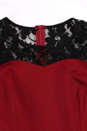 AXOE Damen Rockabilly Kleid 50er Jahre Vintage Festlich Elegant