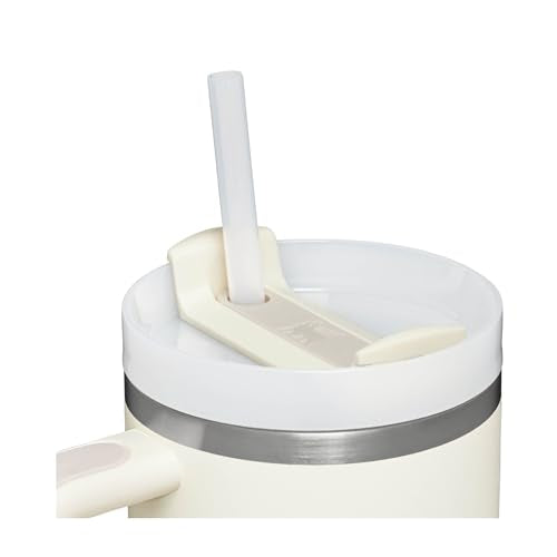 Stanley Quencher H2.0 FlowState Trinkflasche mit Strohhalm 1.18L - Thermobecher Kühlt 11 Stunden - 48 Stunden Eisgekühlt - Spülmaschinenfest - Thermosflasche BPA Frei - Kaffeebecher To Go - Cream