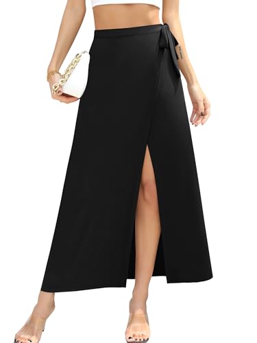 Missufe Damen Sommer Freizeit Strand Bademode Schlitz Flowy Swing Maxi Wickelrock