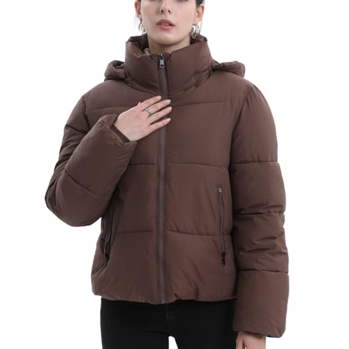 PUFFIT Damen Winter Jake mit Kapuze Warmer Wasserdicht Winterjacke Steppmantel Female Jacken