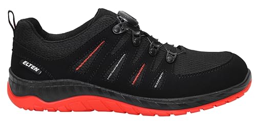 ELTEN Sicherheitsschuhe Maddox Boa Black-red Low ESD S3 Unisex Sicherheitsstiefel