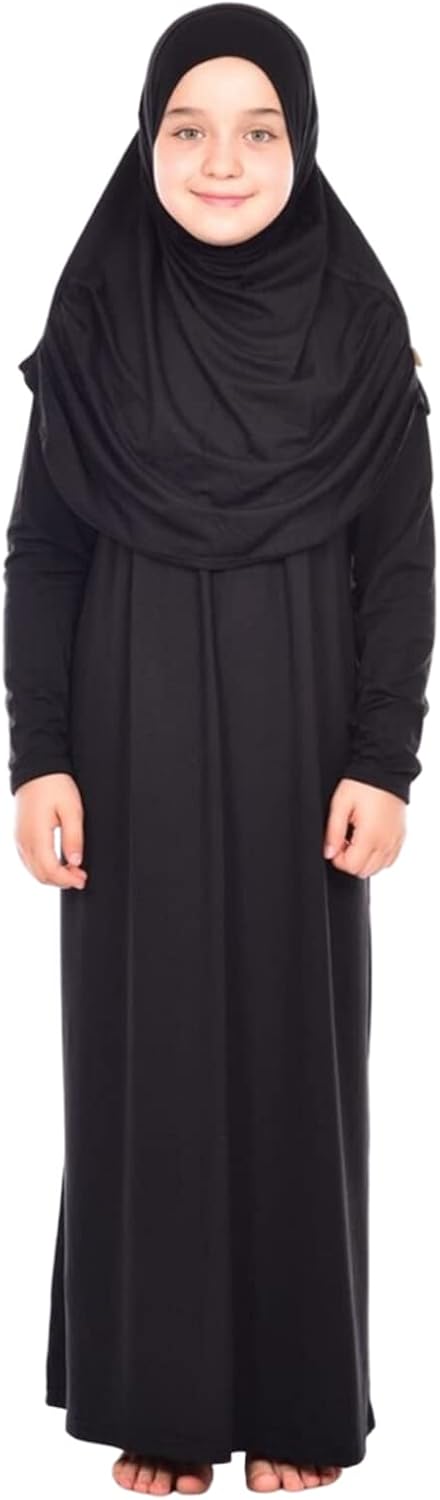 Prien Gebetskleidung Für Kinder, Mädchen Muslim Kleider, Lange Ärmel Abaya Mit Hijab, Islam Kleidung Frauen, Damen Muslimische Kleid Set, Gebetskleid Jilbab Khimar Ramadan