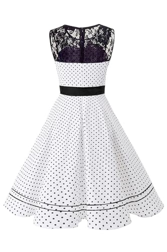 AXOE Damen Rockabilly Kleid 50er Jahre Vintage Festlich Elegant