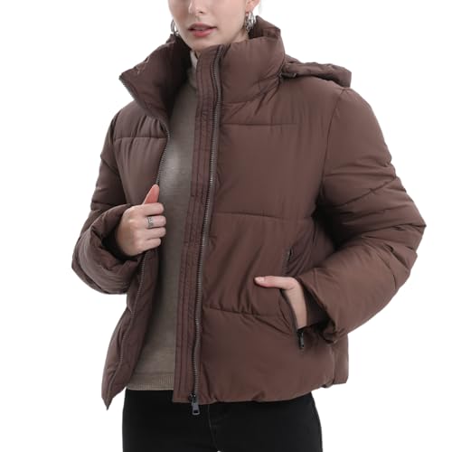 PUFFIT Damen Winter Jake mit Kapuze Warmer Wasserdicht Winterjacke Steppmantel Female Jacken