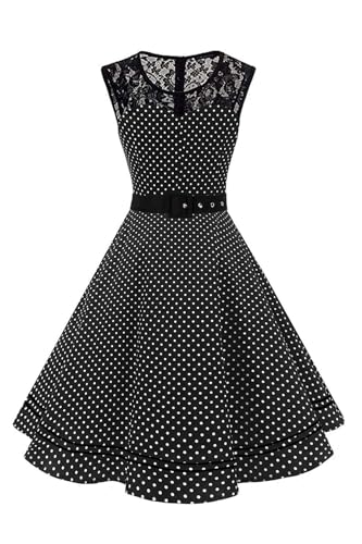 AXOE Damen Rockabilly Kleid 50er Jahre Vintage Festlich Elegant