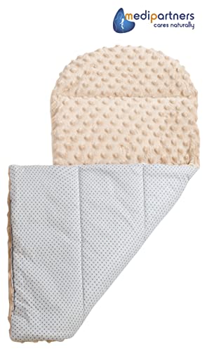 Medi Partners Babynest Nestchen Baby Set für Neugeborene - 100x60x15 Kuschelnest 5 teilig tragbar Nest zweiseitig Babynestchen Bett 100% Baumwolle (Lichtung mit grauem Minky)