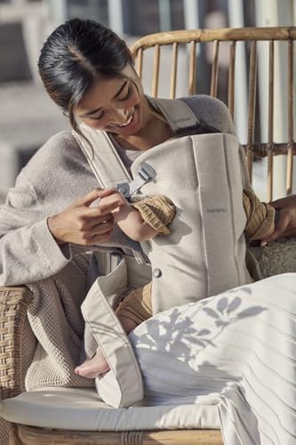 BabyBjörn Babytrage Mini, 3D-Netzstoff, Grau-Beige