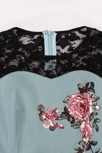AXOE Damen Rockabilly Kleid 50er Jahre Vintage Festlich Elegant