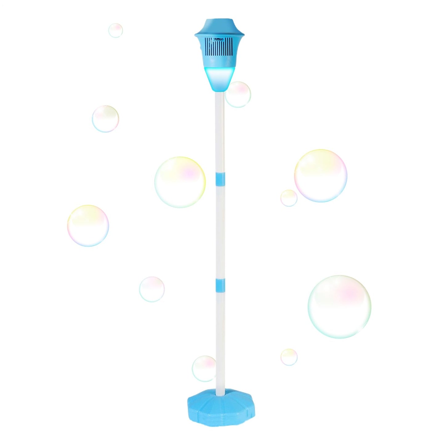 Bubble Maker Ständer, Automatischer Bubble Maker Standing Machine, Bubbles Torch Gartenlampe, Blasenbrennergartenlampe Für Freunde, Familie, Blau/rot, 118cm
