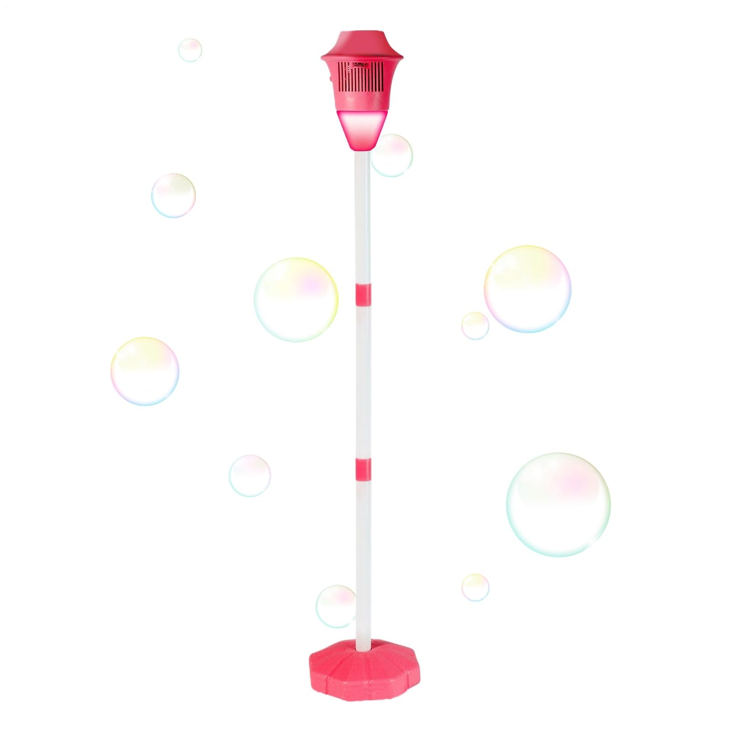 Bubble Maker Ständer, Automatischer Bubble Maker Standing Machine, Bubbles Torch Gartenlampe, Blasenbrennergartenlampe Für Freunde, Familie, Blau/rot, 118cm