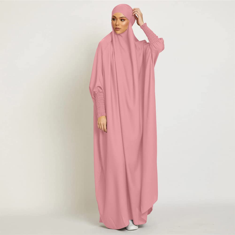 OBEEII Damen Hijab Muslimisch Kleid Einfarbig Dubai Islamische Türkisches Katfan Muslimische Robe