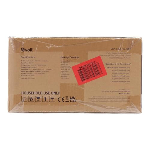 Levoit Akku Staubsauger mit Tierhaardüse, Anti-Haar-Verwicklung, max 50min Laufzeit, 4-in-1 Kabelloser Akkustaubsauger mit 99,9% Filterleistung, Beutelloser Akkusauger für Teppich Hartböden und Auto