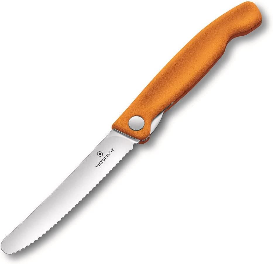 Victorinox Swiss Classic Profi Tomaten- und Tafelmesser, Extra Scharfe Klinge, Wellenschliff, 11 cm, Rostfreier Stahl, gelb