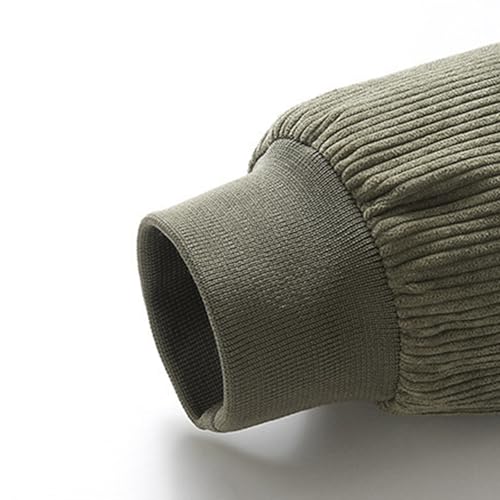 Winter Jacket Men's Sherpa Jacket Zip Teddy Fur Lined Winter Without Hood Sherpa Corduroy Jacket Outdoor Jacket Cuddly Jacket Stand-Up Collar Fleece Jacket with Pockets