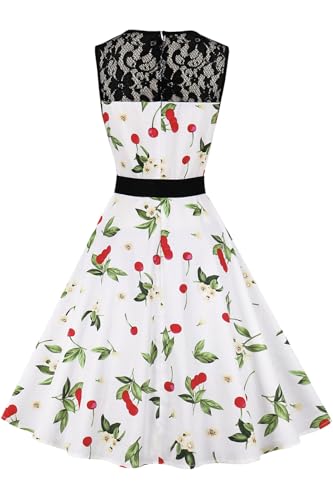 AXOE Damen Rockabilly Kleid 50er Jahre Vintage Festlich Elegant
