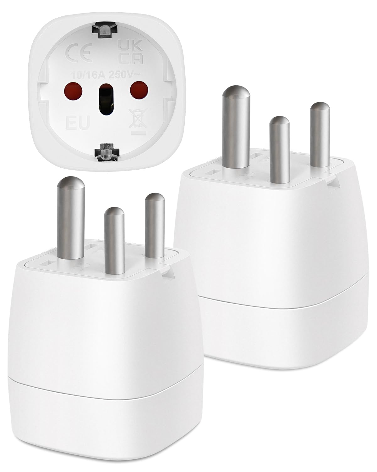 Reiseadapter USA 2Stück，USA Adapter Steckdose Deutschland Plug ，Adapter USA Deutschland Stecker für EU zu Amerika/Kanada/Mexiko/Thailand usw,Typ B Reisestecker Stromadapter,Weiß