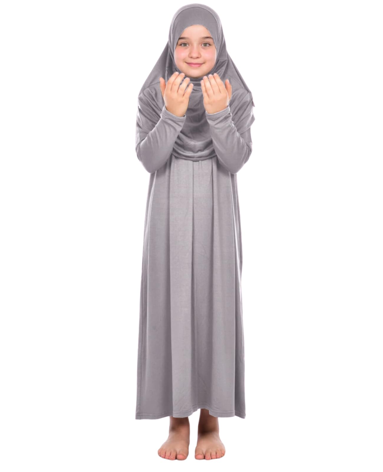 Prien Gebetskleidung Für Kinder, Mädchen Muslim Kleider, Lange Ärmel Abaya Mit Hijab, Islam Kleidung Frauen, Damen Muslimische Kleid Set, Gebetskleid Jilbab Khimar Ramadan