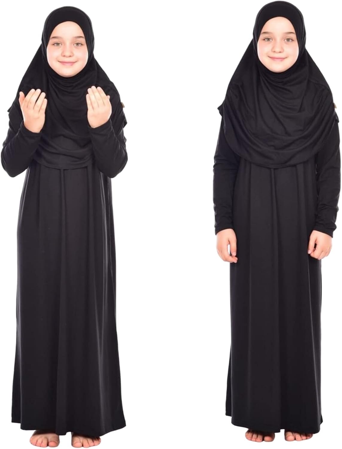 Prien Gebetskleidung Für Kinder, Mädchen Muslim Kleider, Lange Ärmel Abaya Mit Hijab, Islam Kleidung Frauen, Damen Muslimische Kleid Set, Gebetskleid Jilbab Khimar Ramadan