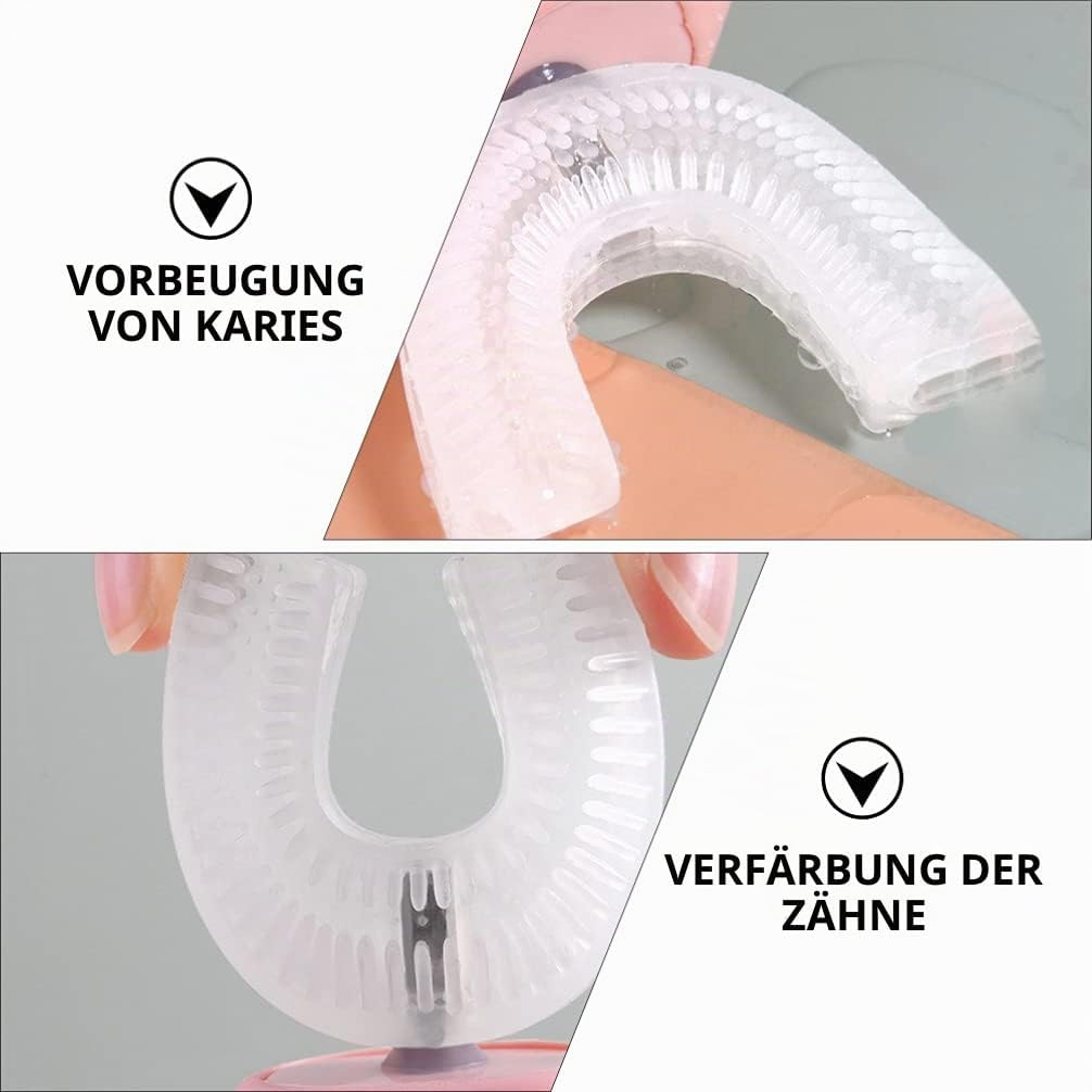 HEMOTON 3 Stück U-Förmige Zahnbürste Köpfe Für Kinder Elektrische Zahnbürste Ersatzköpfe Aus Lebensmittelgrad Silikon Weicher Bürstenkopf Mit Abgerundeten Borsten Einfach Zu Ersetzen