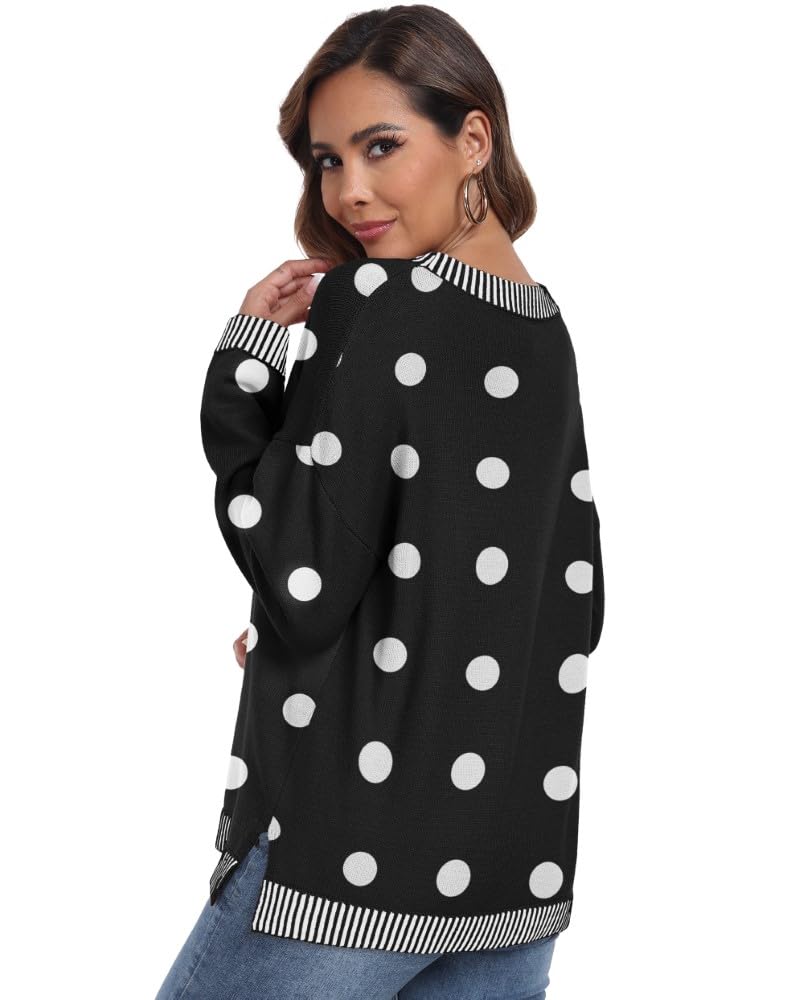 PrinStory Pullover Damen Strickpullover Langarm Rundhals Elegant Lässig Sweatshirt Warm Damen Winter Pullis Strickwaren