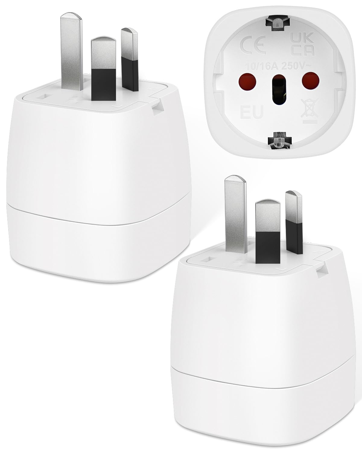 Reiseadapter USA 2Stück，USA Adapter Steckdose Deutschland Plug ，Adapter USA Deutschland Stecker für EU zu Amerika/Kanada/Mexiko/Thailand usw,Typ B Reisestecker Stromadapter,Weiß