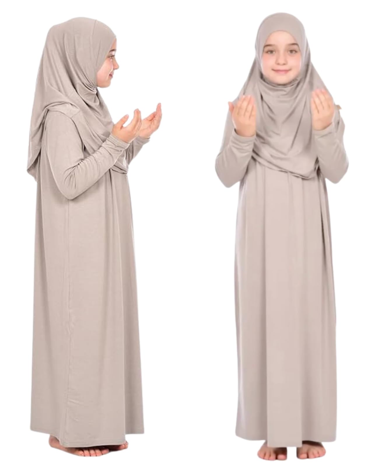 Prien Gebetskleidung Für Kinder, Mädchen Muslim Kleider, Lange Ärmel Abaya Mit Hijab, Islam Kleidung Frauen, Damen Muslimische Kleid Set, Gebetskleid Jilbab Khimar Ramadan
