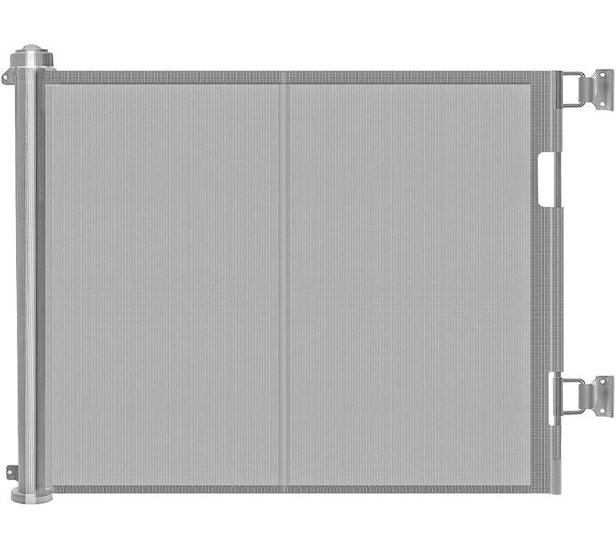 Retractable Stair Safety Gate for Babies, 0-150 cm Wide, Baby Barrier, Cat and Dog Barrier, One-Handed Operation, Suitable for Indoor & Outdoor Use (150 cm, Black)