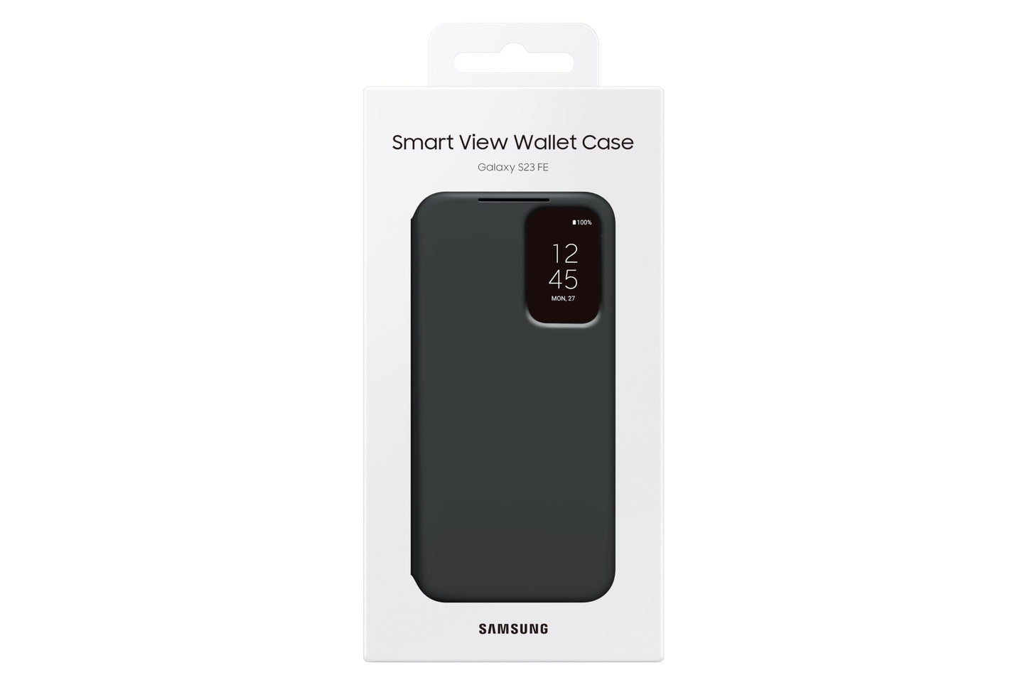 Samsung Galaxy S23 FE S-View Wallet Phone Case, Protective Case with Card Holder Slot, Finger Tap Display Window, US Version, EF-ZS711CBEGUS, Black