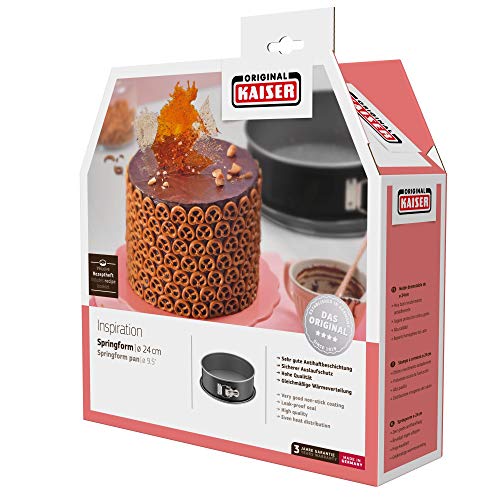 Original Kaiser Inspiration Springform 26 cm rund, Flachboden, runde Backform, Kuchenform antihaftbeschichtet, auslaufsicher