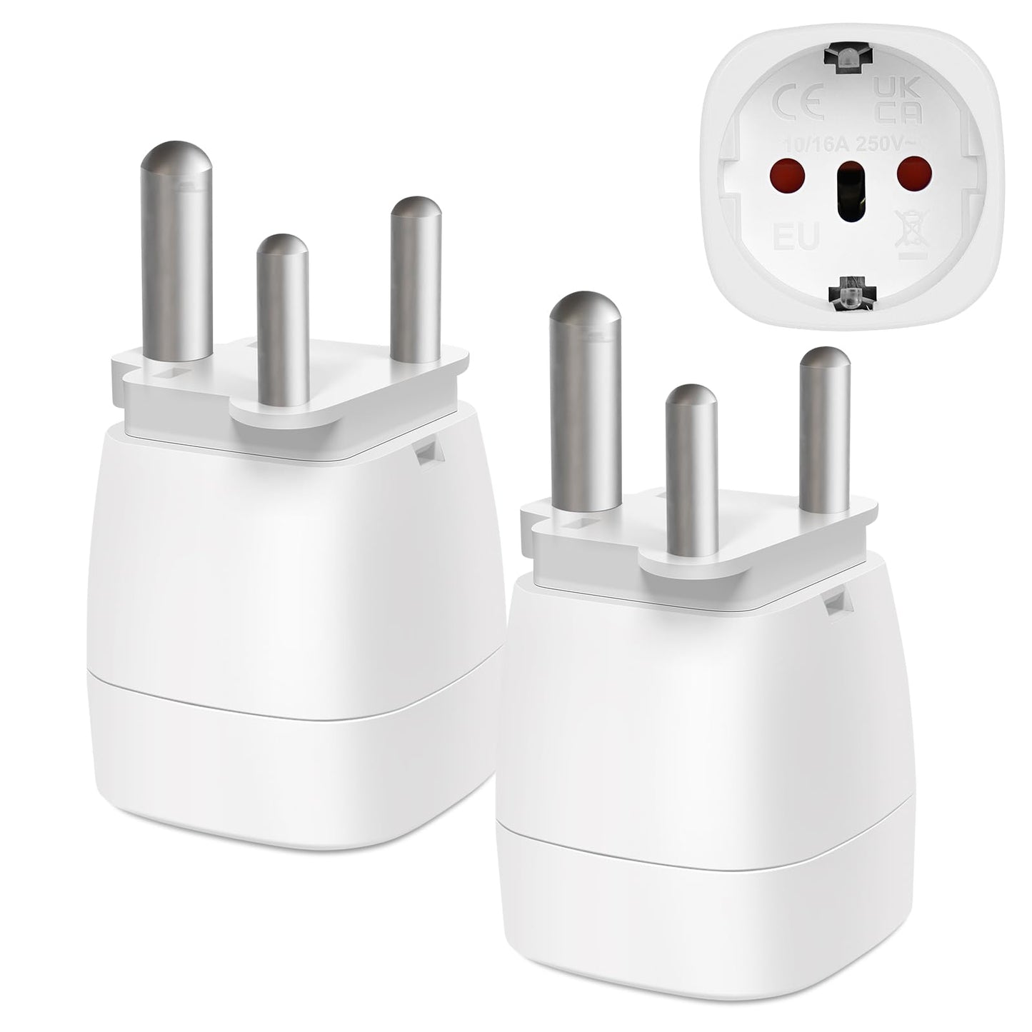 Reiseadapter USA 2Stück，USA Adapter Steckdose Deutschland Plug ，Adapter USA Deutschland Stecker für EU zu Amerika/Kanada/Mexiko/Thailand usw,Typ B Reisestecker Stromadapter,Weiß