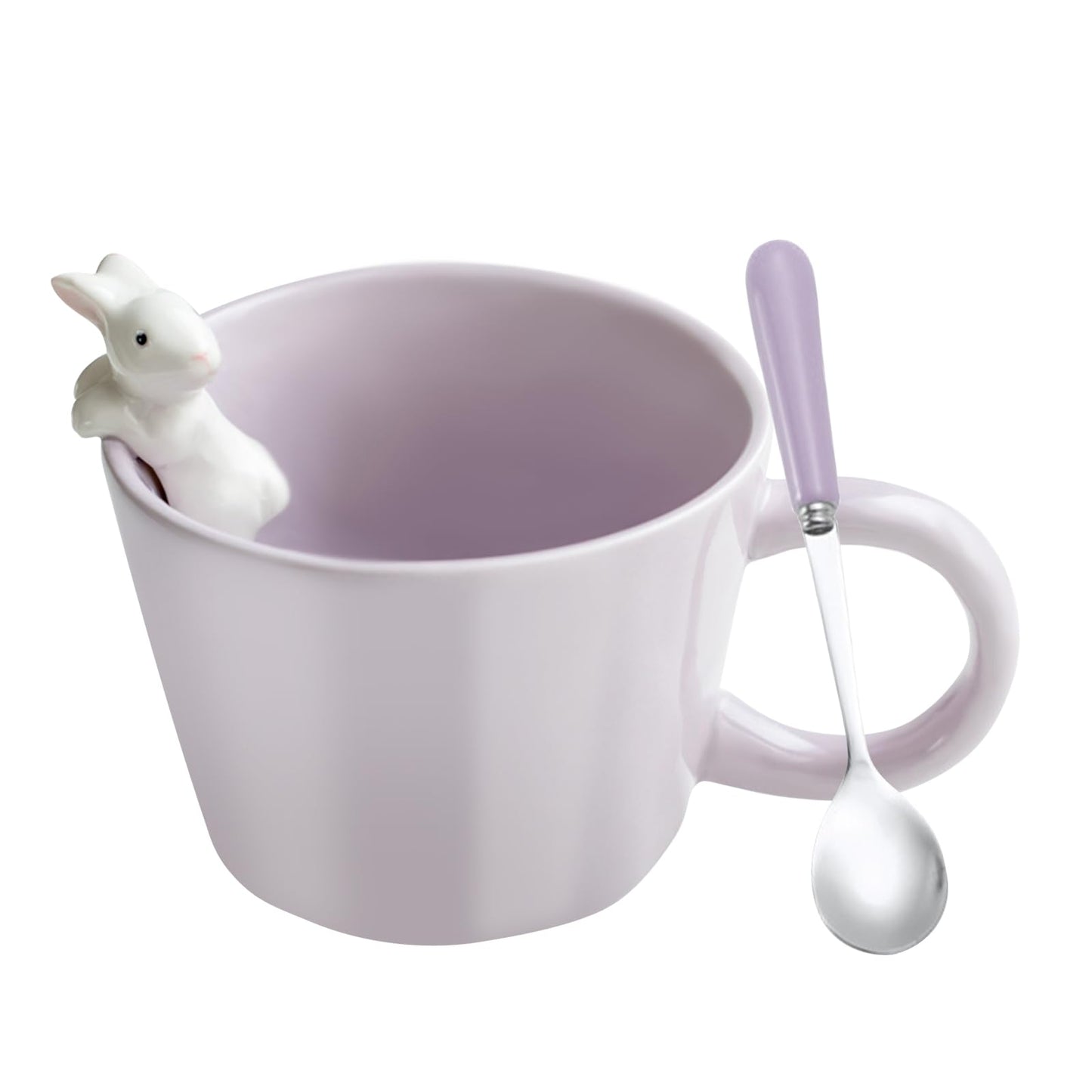 BigNoseDeer Süße Sachen Keramik Katze Kaffeetasse Teetasse Deckel Löffel Lustige Tassen Geschenke für Frauen Kaffeebecher 3D Tasse Personalisiert Cappuccino Tasse Beste Freundin Weihnachten Geschenk