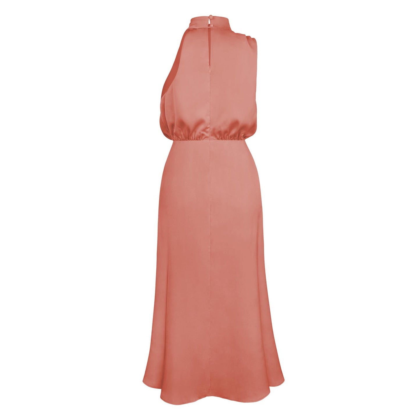 Odizli Damen Elegant Ärmellos Neckholder Satin Sommer Hochzeit Lang Abendkleider