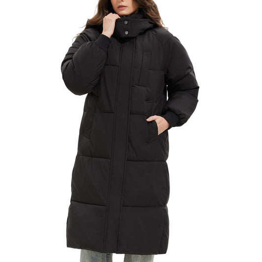 PUFFIT Women's Winter Coat with Hood Warm Waterproof Long Jacket Quilted Coat Female