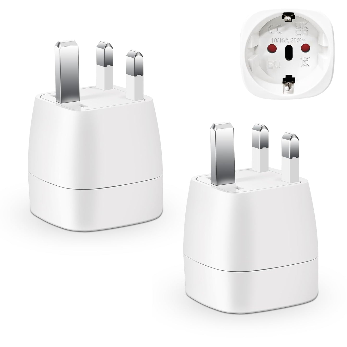 Reiseadapter USA 2Stück，USA Adapter Steckdose Deutschland Plug ，Adapter USA Deutschland Stecker für EU zu Amerika/Kanada/Mexiko/Thailand usw,Typ B Reisestecker Stromadapter,Weiß