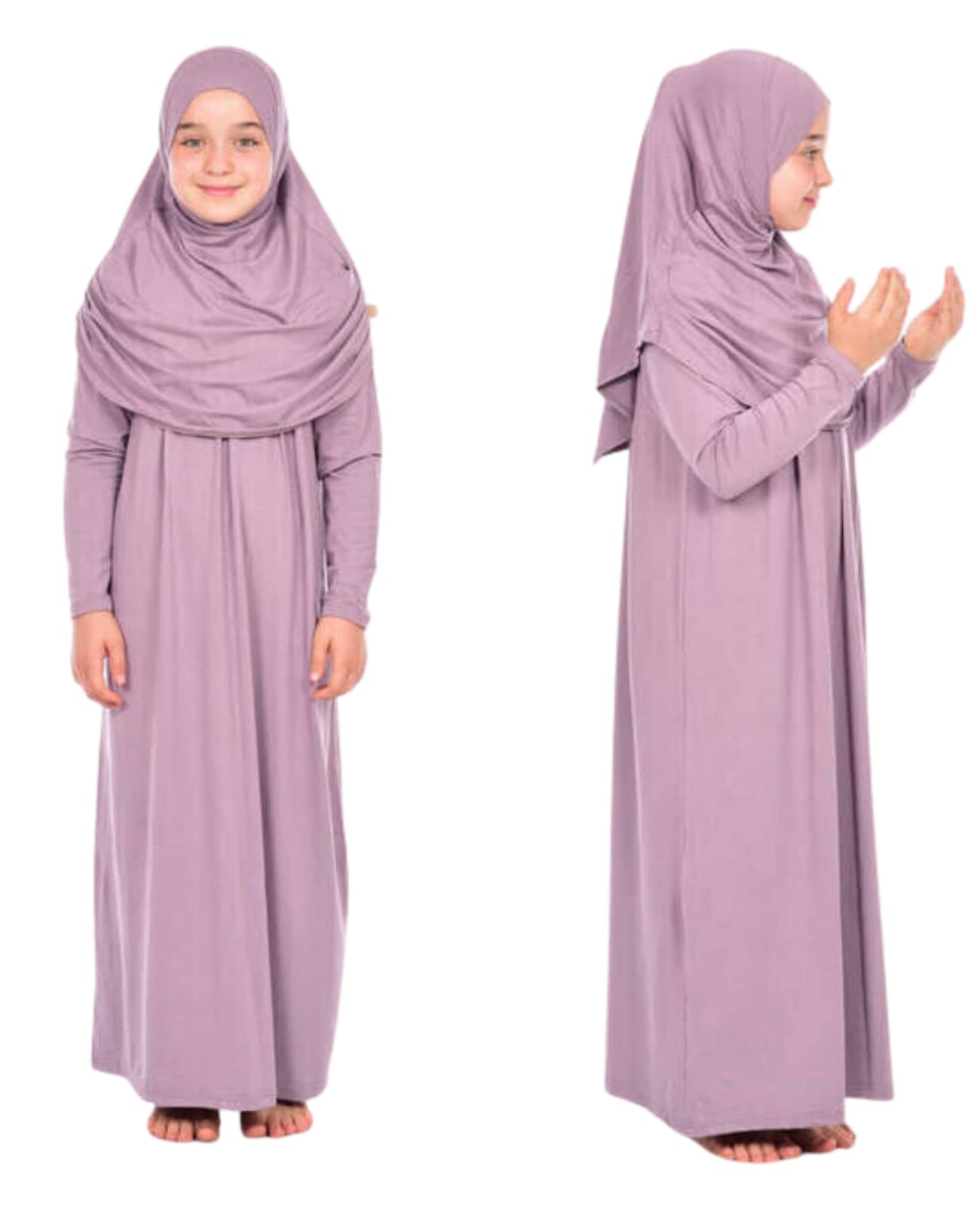 Prien Gebetskleidung Für Kinder, Mädchen Muslim Kleider, Lange Ärmel Abaya Mit Hijab, Islam Kleidung Frauen, Damen Muslimische Kleid Set, Gebetskleid Jilbab Khimar Ramadan