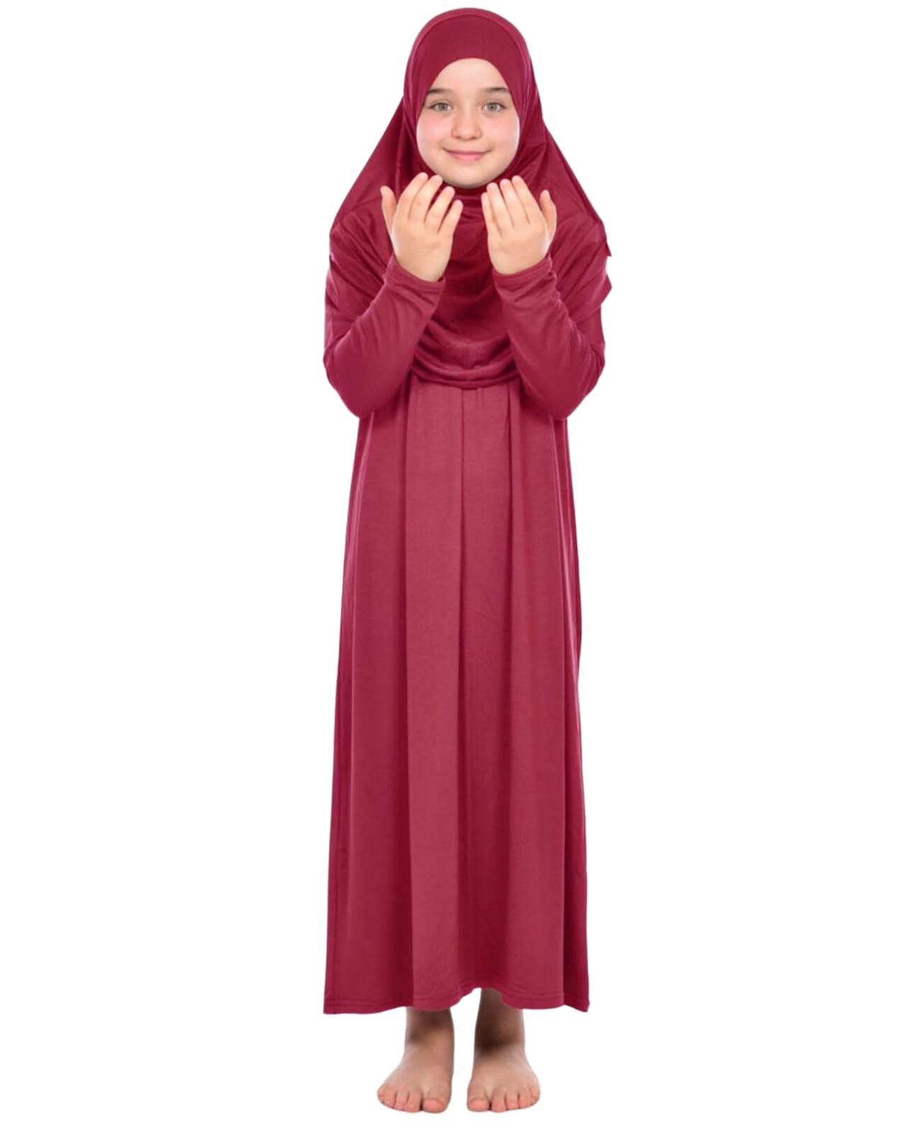 Prien Gebetskleidung Für Kinder, Mädchen Muslim Kleider, Lange Ärmel Abaya Mit Hijab, Islam Kleidung Frauen, Damen Muslimische Kleid Set, Gebetskleid Jilbab Khimar Ramadan